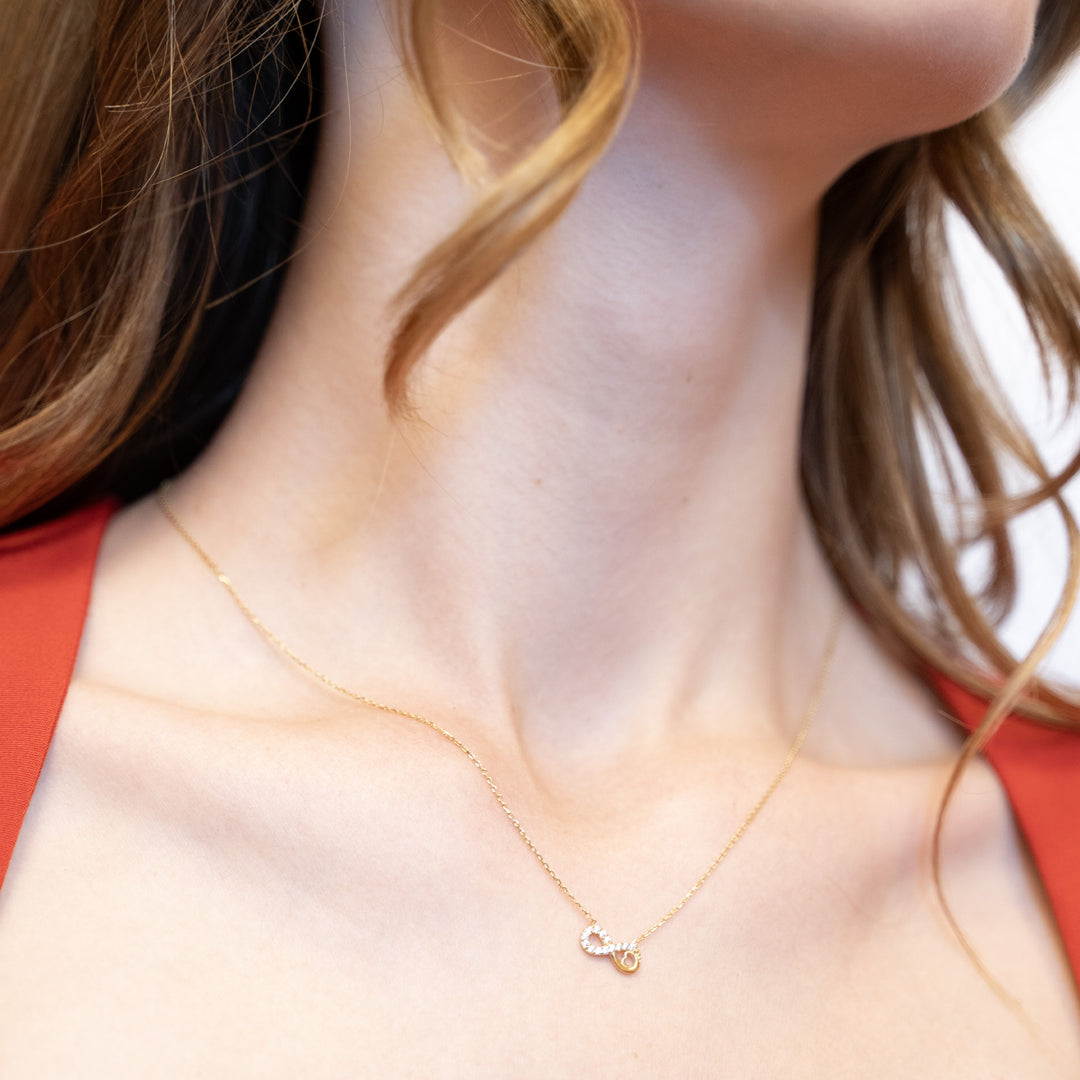 14 Ayar Altın Sonsuzluk Motifli Kolye