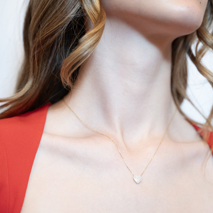 14 Ayar Altın Taşlı Kalp Kolye