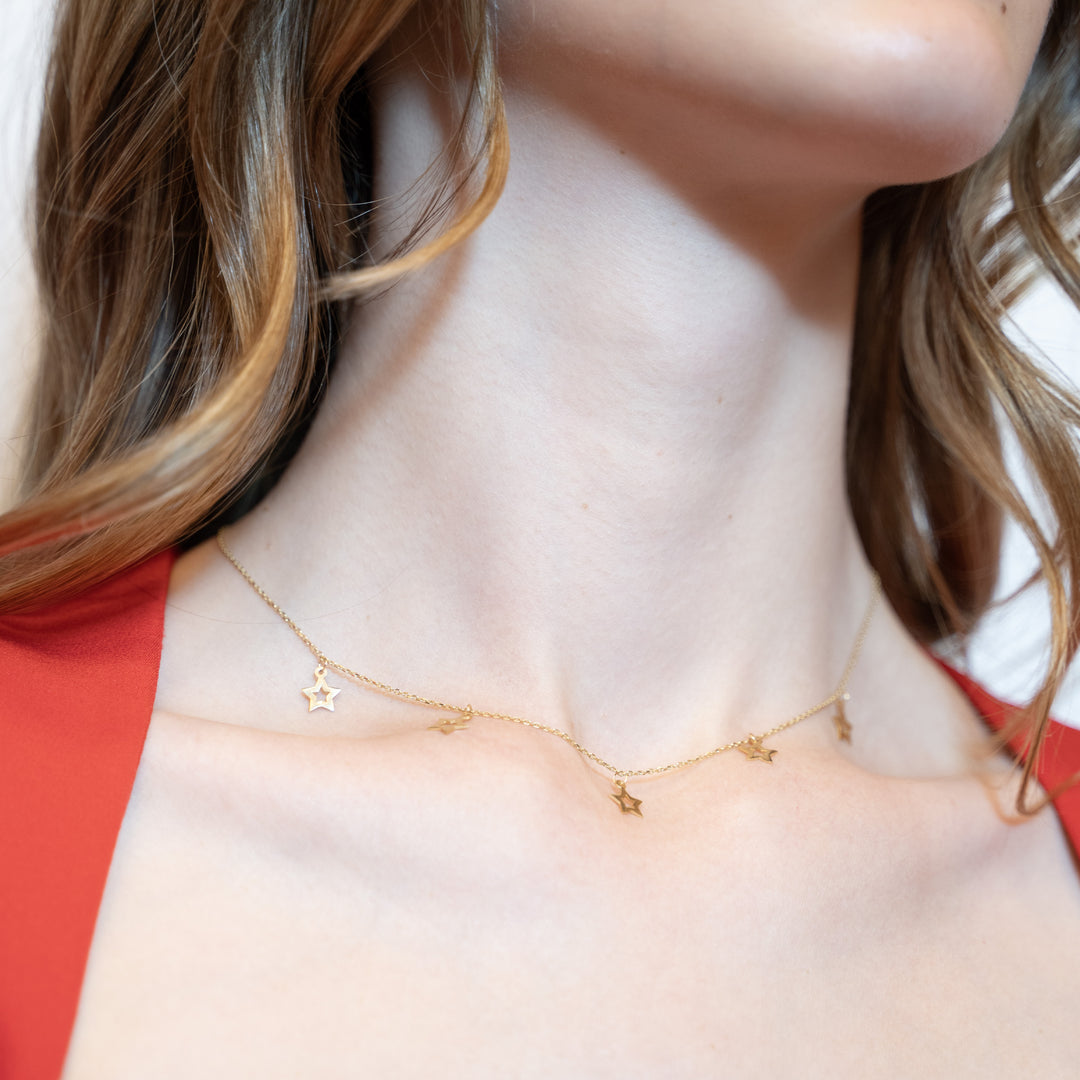 14 Ayar Altın Beş Yıldızlı Kolye