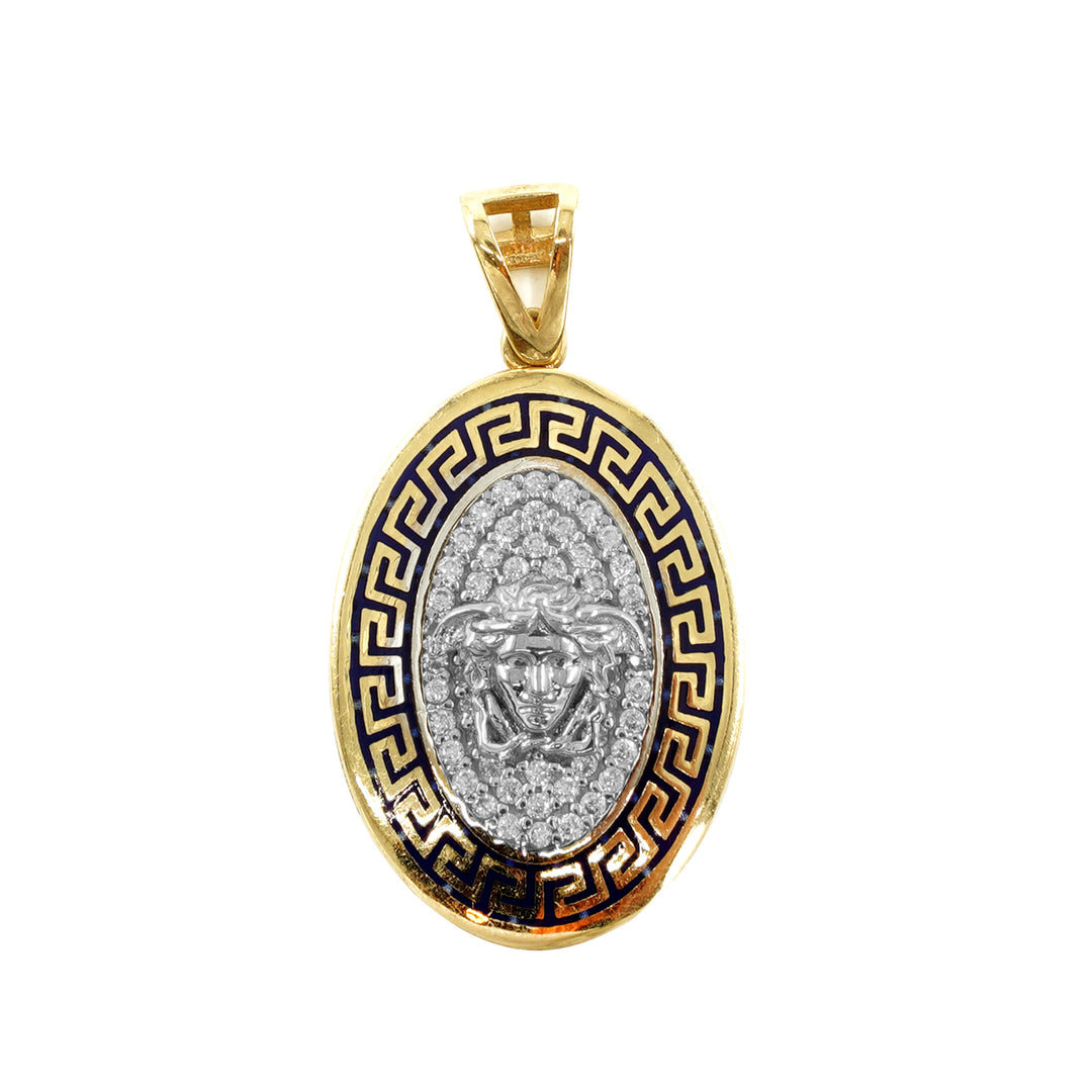 14 Ayar Altın Oval Medusa Kolye Ucu