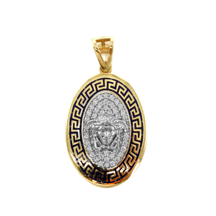 14 Ayar Altın Oval Medusa Kolye Ucu