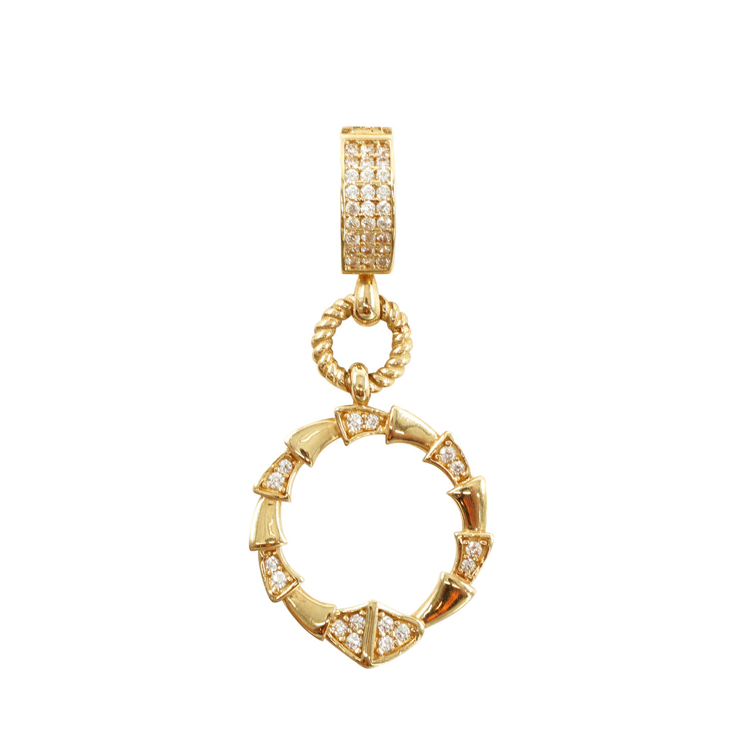 14 Ayar Altın Taşlı Halkalı Kolye Ucu