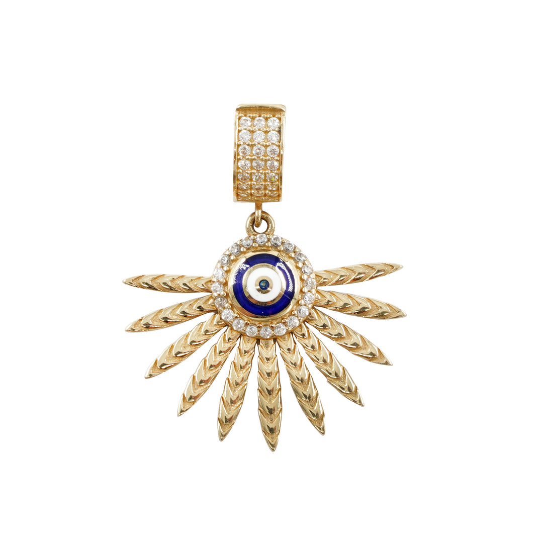 14 Ayar Altın Taşlı Nazar Boncuklu Kolye Ucu