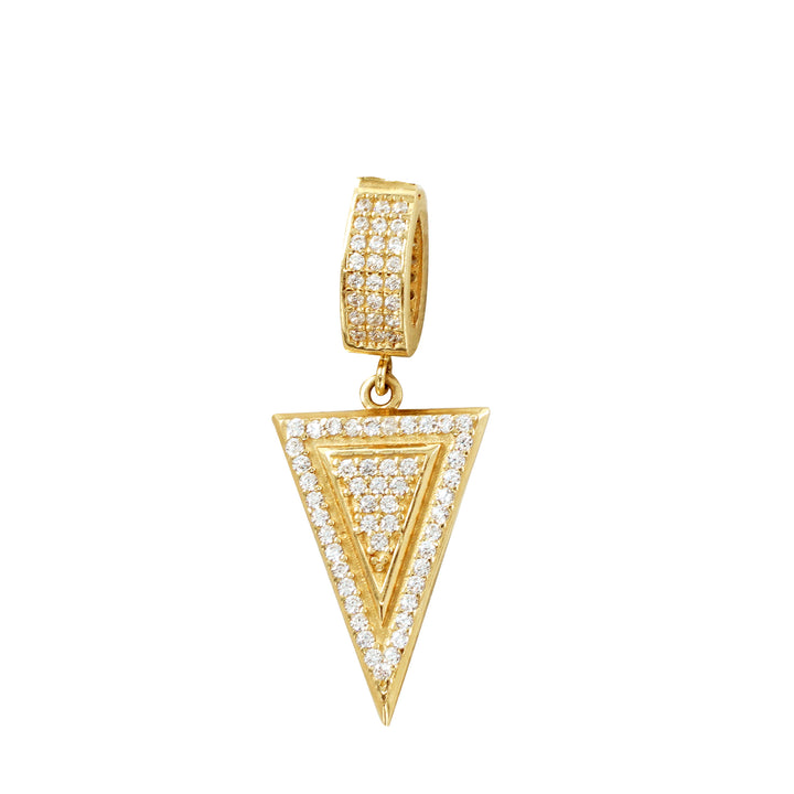 14 Ayar Altın Taşlı Üçgen Kolye Ucu