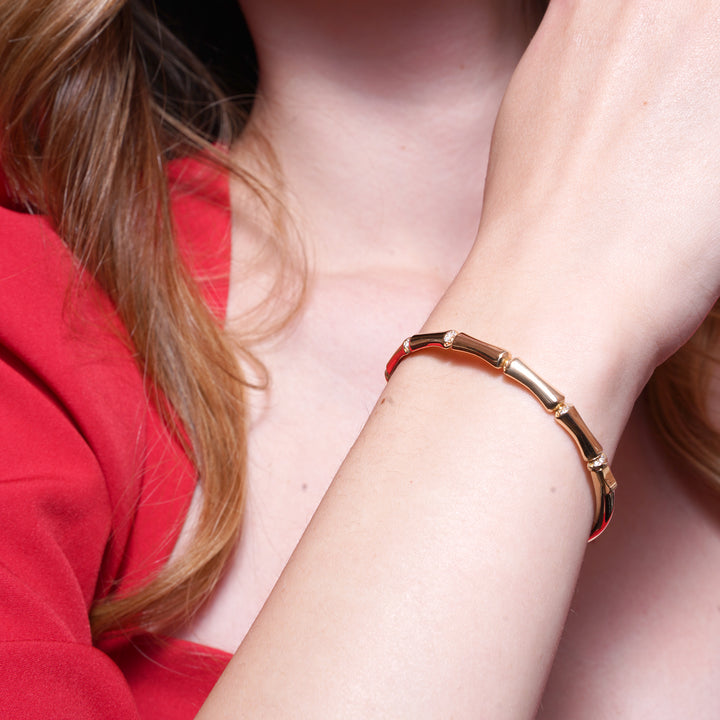 14 Ayar Altın Kemik Desenli Kelepçe