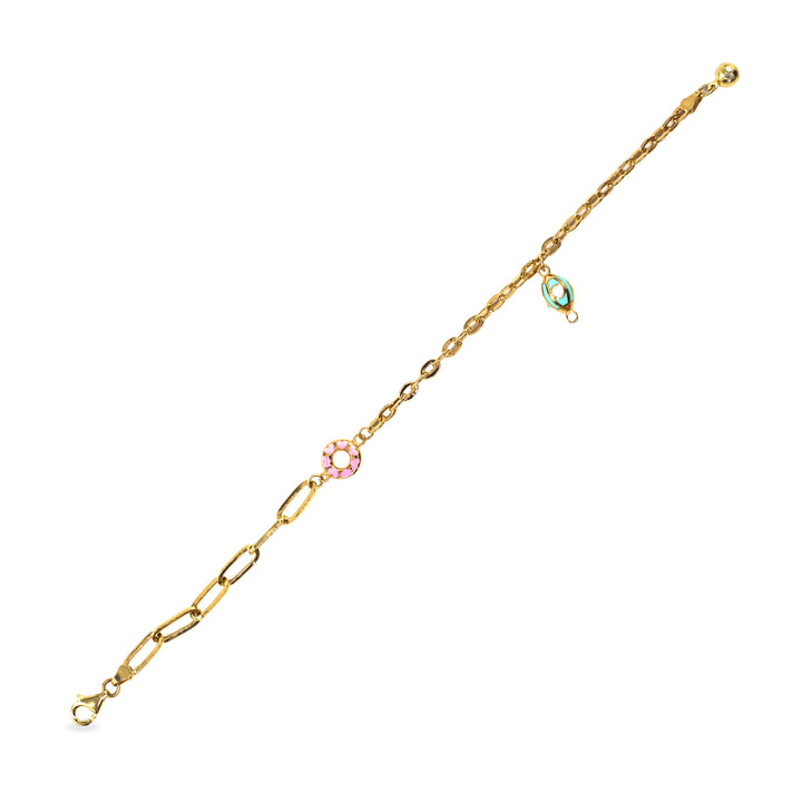 14 Ayar Altın Renkli Figür Detaylı Zarif Bileklik