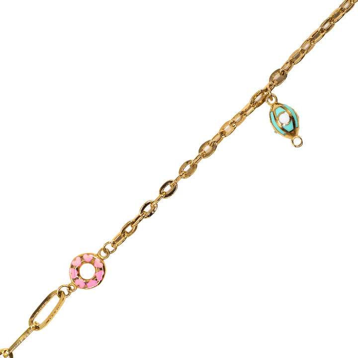 14 Ayar Altın Renkli Figür Detaylı Zarif Bileklik