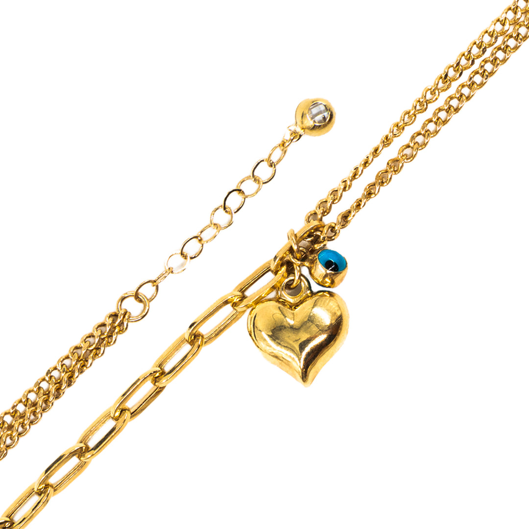 14 Ayar Altın Kalp Figürlü Bileklik