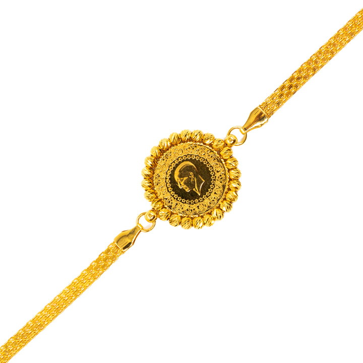 14 Ayar Altın Çeyrek Altınlı Zarif Bileklik