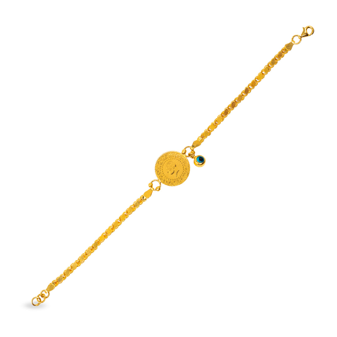 14 Ayar Altın Zincirli Çeyrek Altın Bileklik