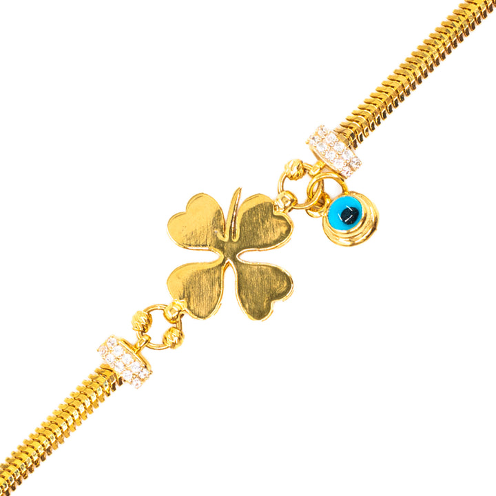 14 Ayar Altın Yonca Figürlü Bileklik