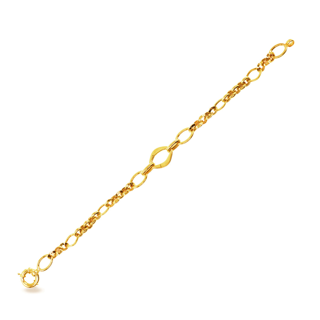 14 Ayar Altın Halkalı Zincir Bileklik