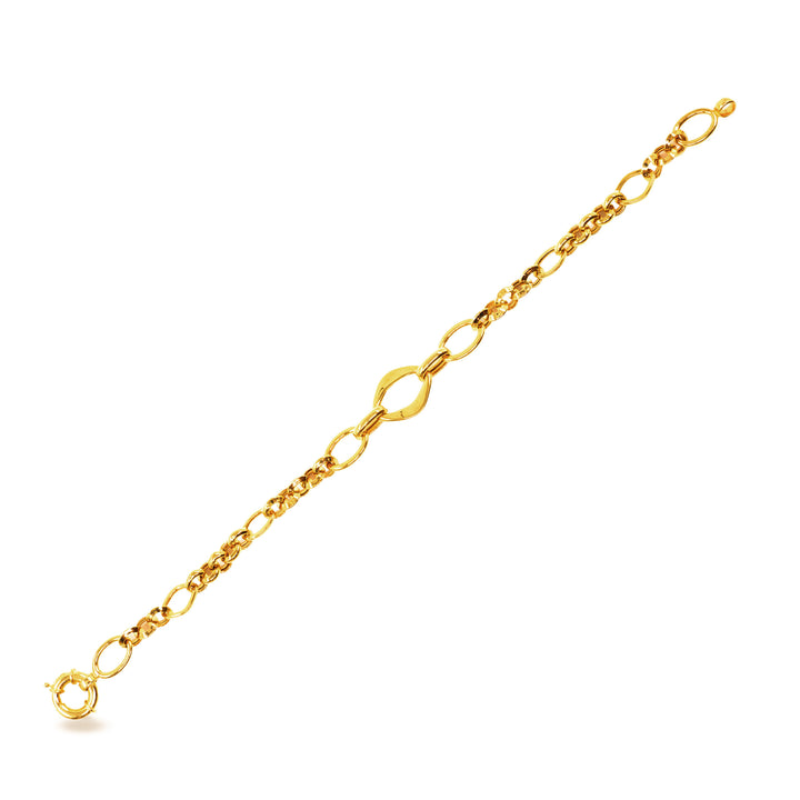 14 Ayar Altın Halkalı Zincir Bileklik