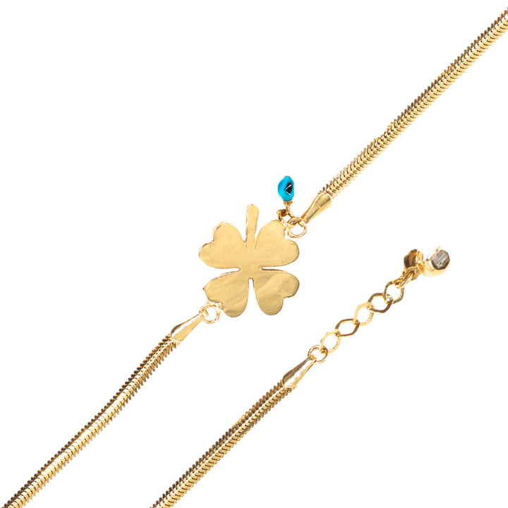 14 Ayar Altın Yonca Figürlü Bileklik