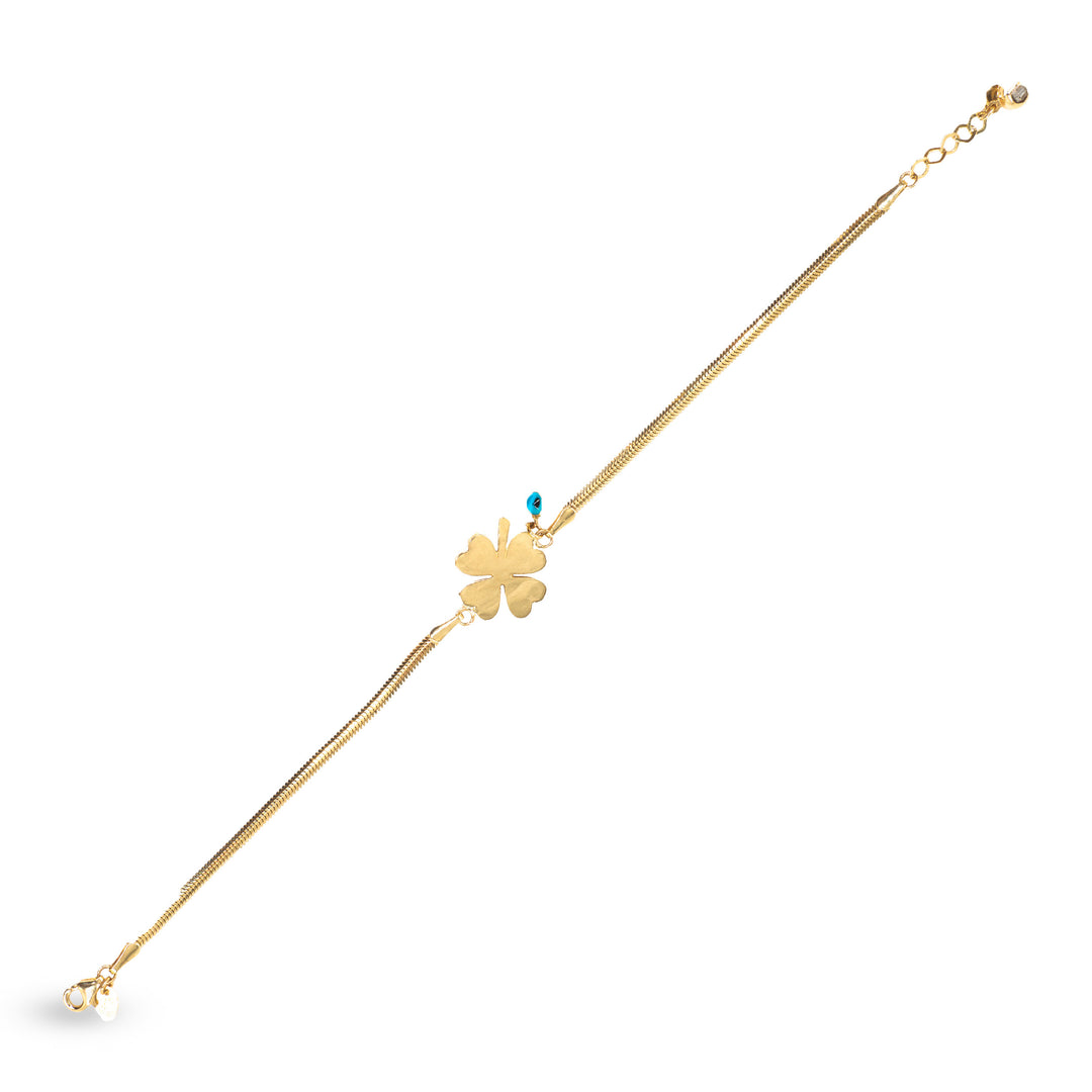 14 Ayar Altın Yonca Figürlü Bileklik