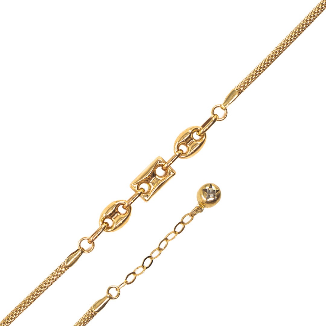 14 Ayar Altın Zincir Detaylı Bileklik