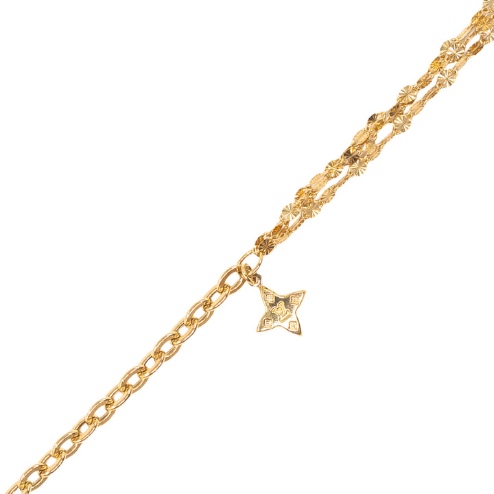 14 Ayar Altın Yıldız Detaylı Zarif Bileklik