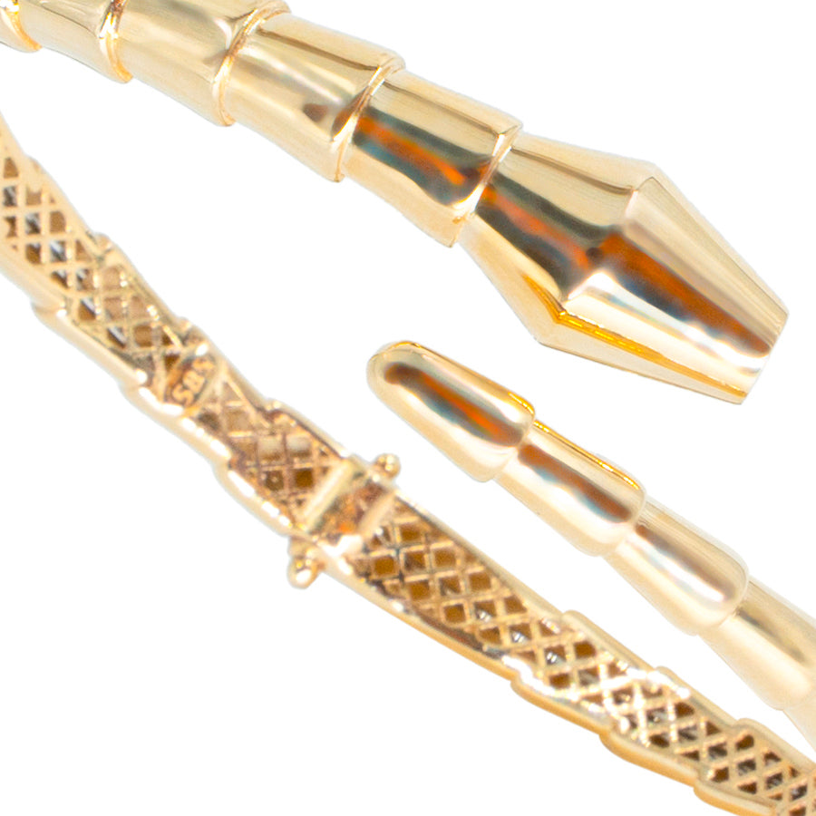 14 Ayar Altın Yılan Figürlü Kelepçe