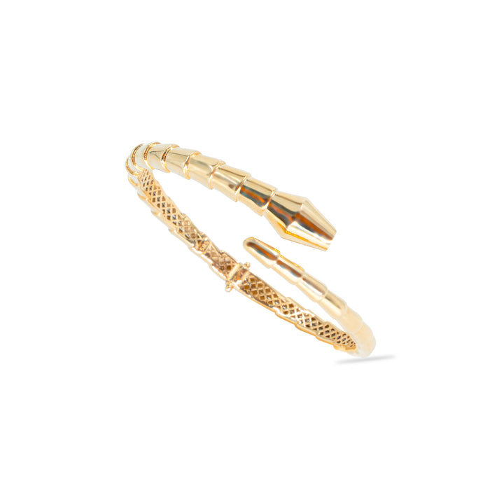 14 Ayar Altın Yılan Figürlü Kelepçe