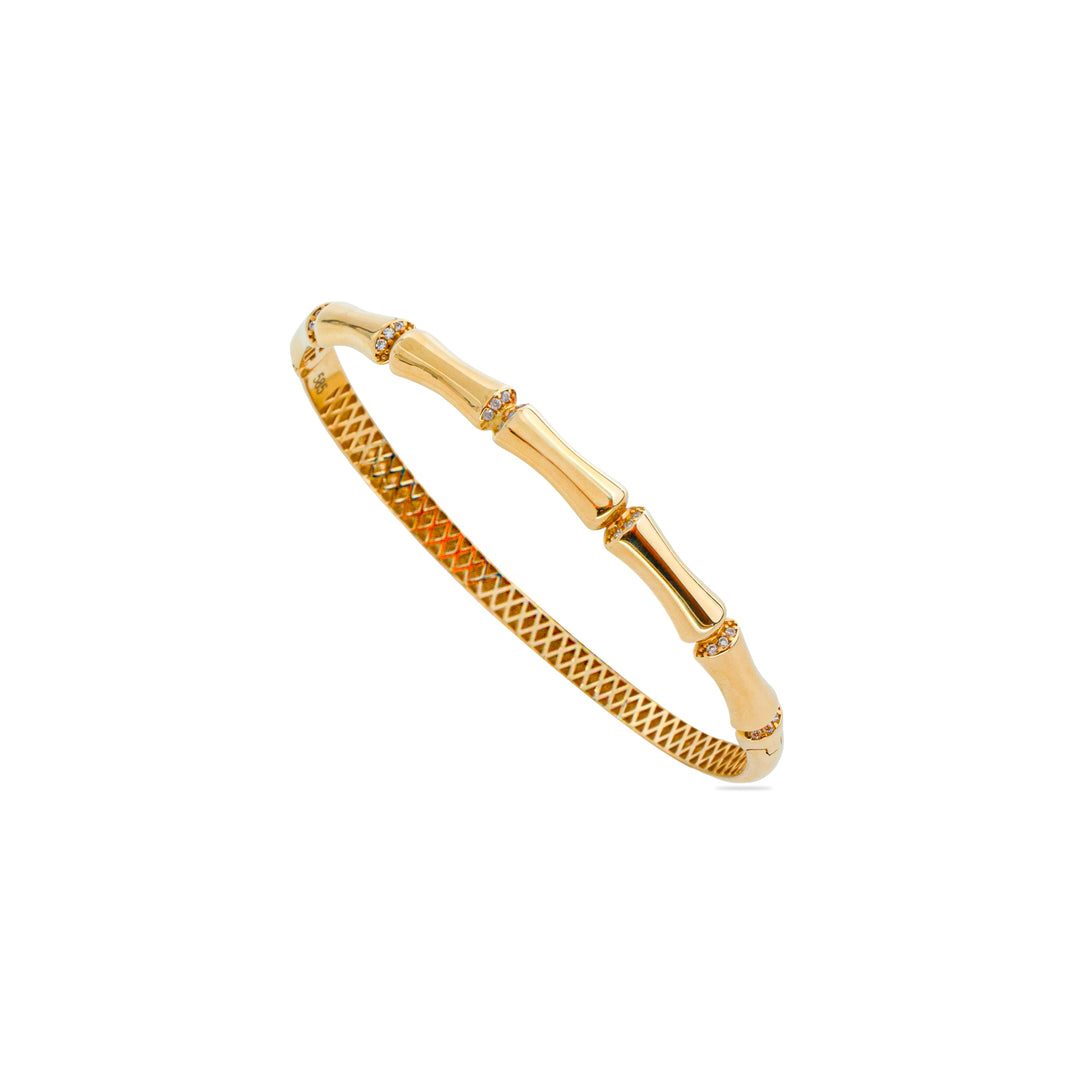 14 Ayar Altın Kemik Desenli Kelepçe