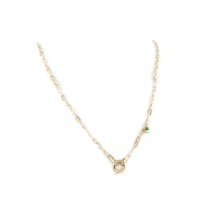 14 Ayar Altın Nazar Boncuklu Kilit Detaylı Kolye