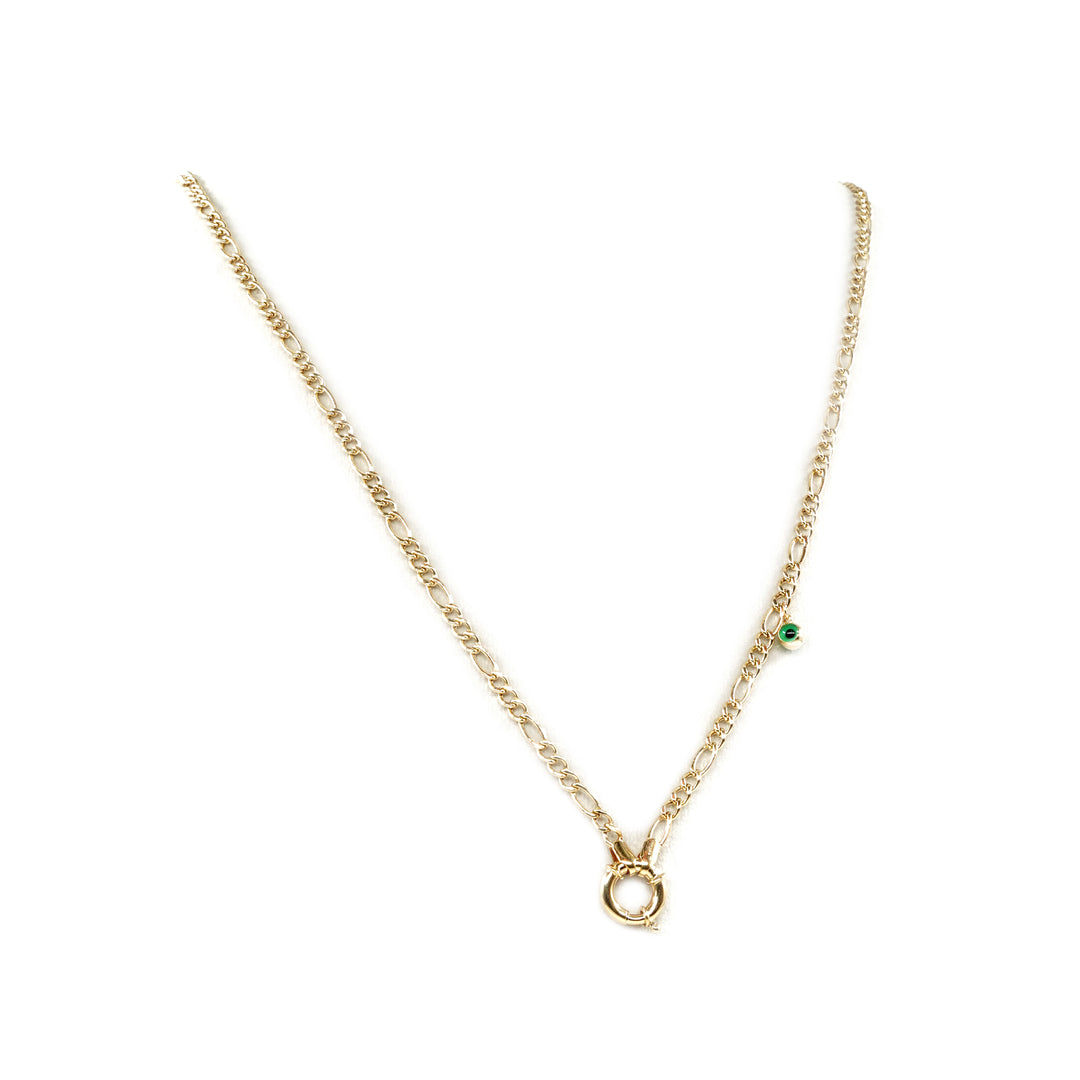 14 Ayar Altın Nazar Boncuklu Kilit Detaylı Zincir