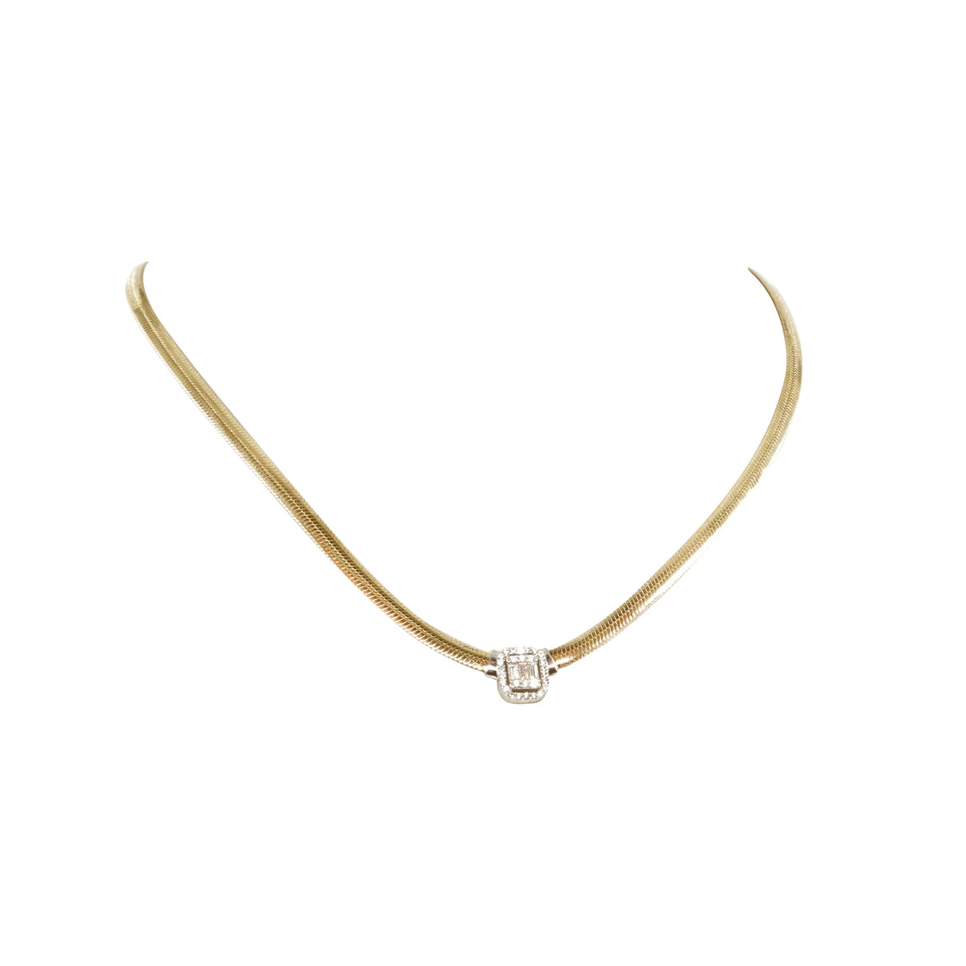 14 Ayar Altın Balık Sırtı Baget Kolye