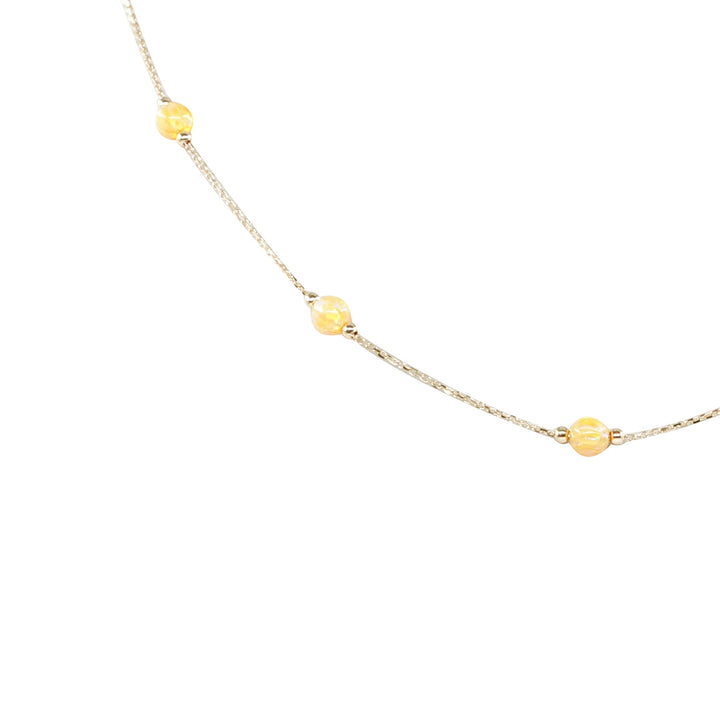 14 Ayar Altın Sarı Taş Detaylı Zincir