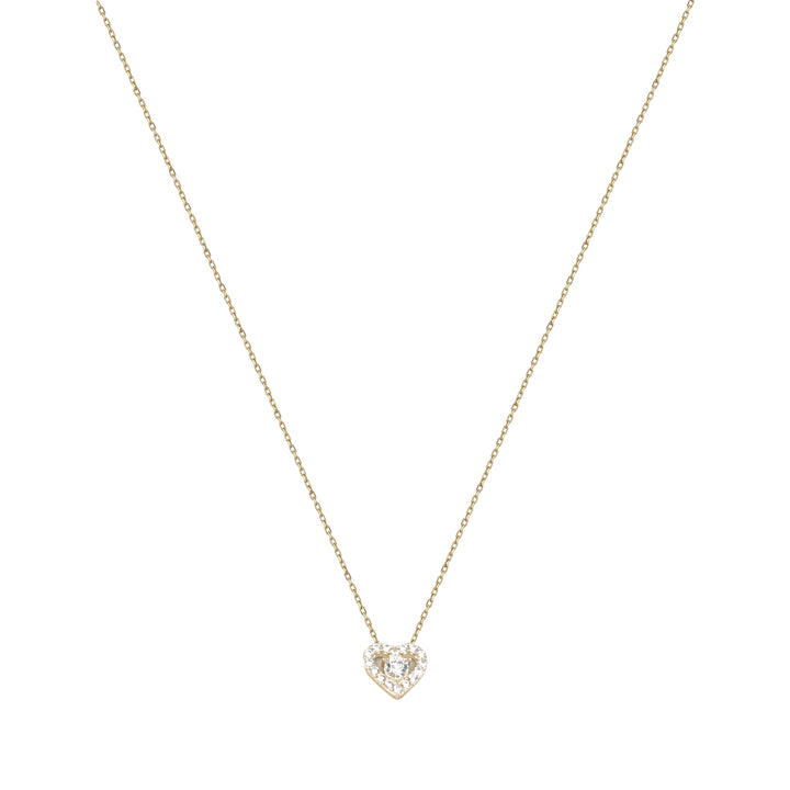 14 Ayar Altın Taşlı Kalp Kolye