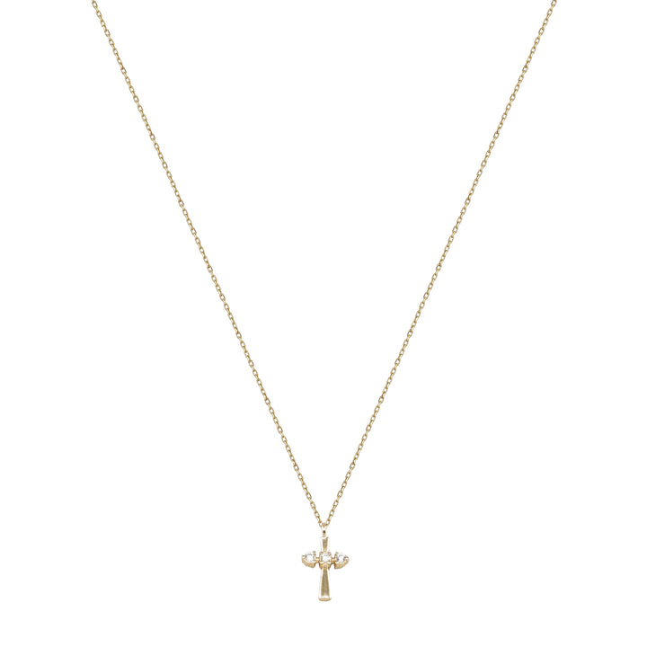 14 Ayar Altın Taşlı Haç Kolye