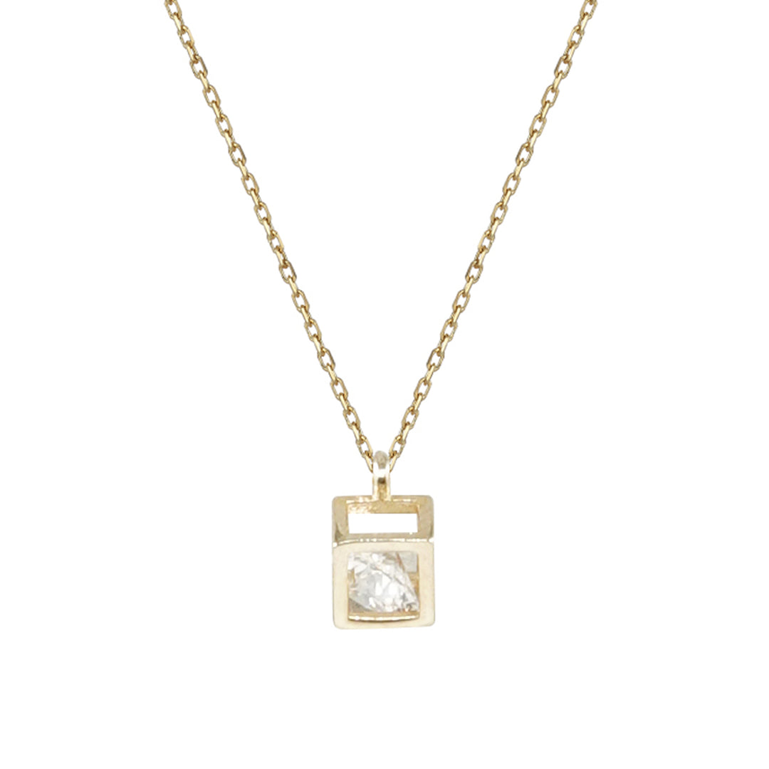 14 Ayar Altın Tek Taşlı Kolye