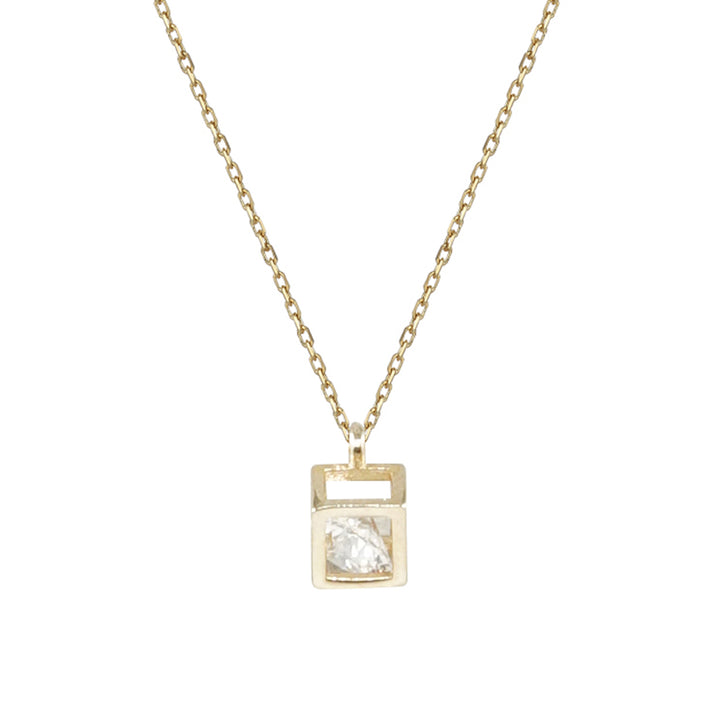 14 Ayar Altın Tek Taşlı Kolye