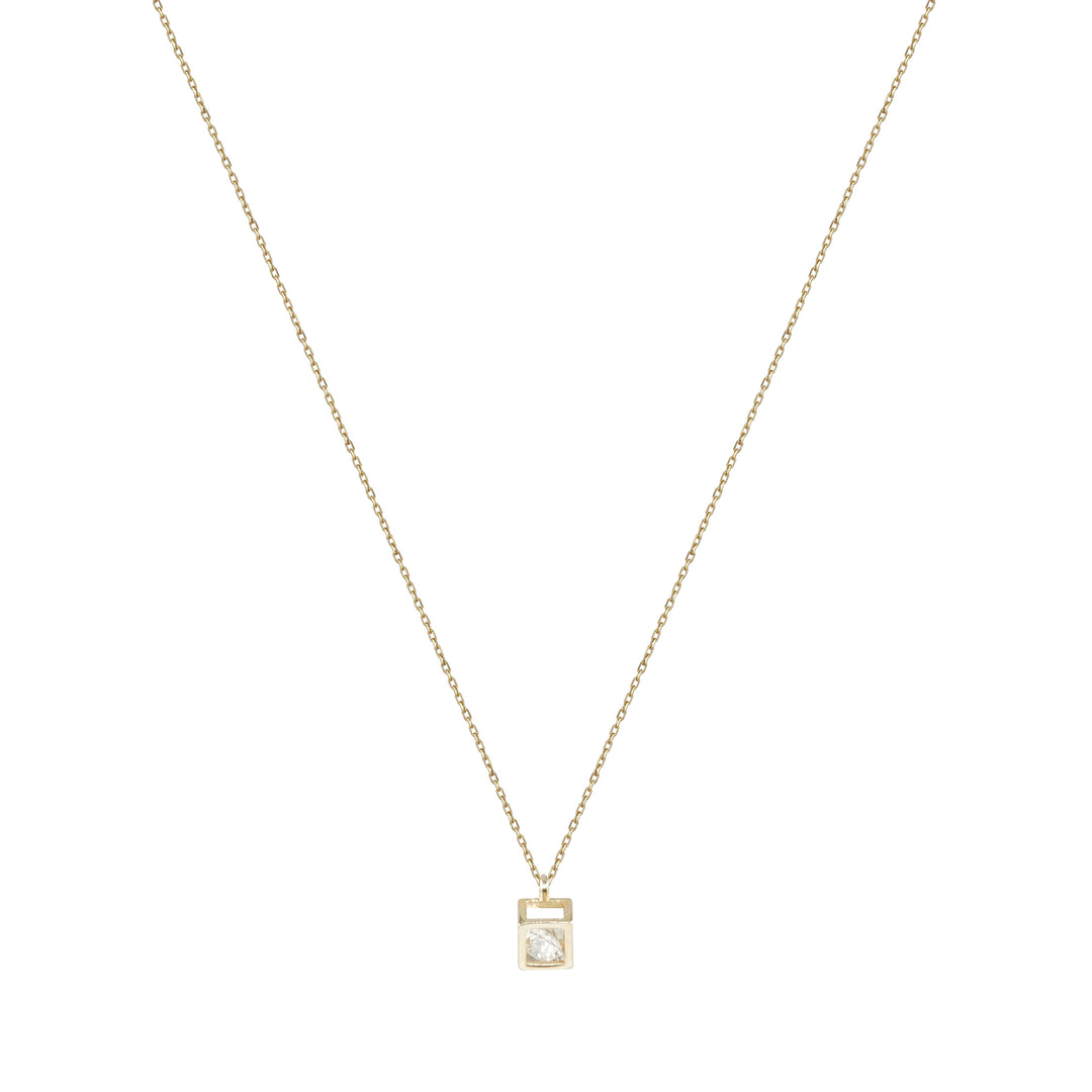 14 Ayar Altın Tek Taşlı Kolye