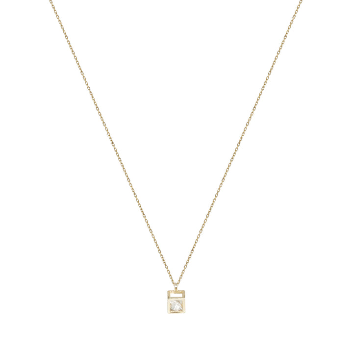 14 Ayar Altın Tek Taşlı Kolye