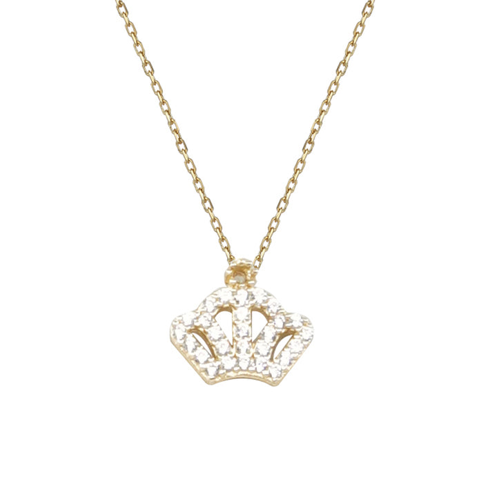 14 Ayar Altın Taşlı Taç Kolye