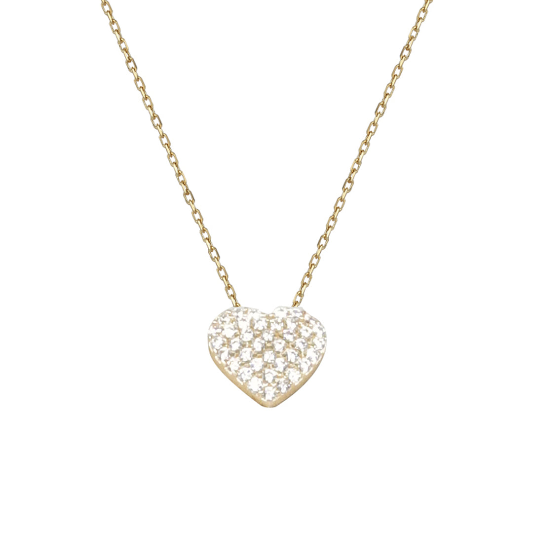 14 Ayar Altın Taşlı Kalp Kolye