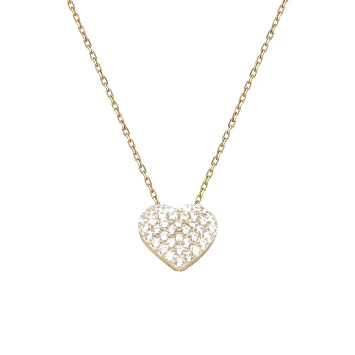 14 Ayar Altın Taşlı Kalp Kolye