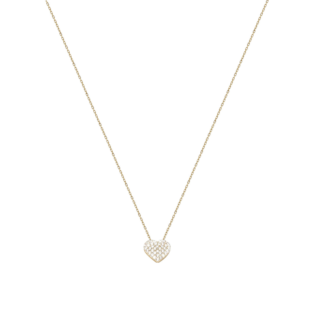 14 Ayar Altın Taşlı Kalp Kolye