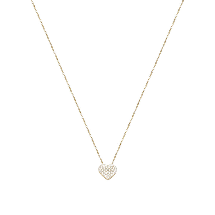 14 Ayar Altın Taşlı Kalp Kolye