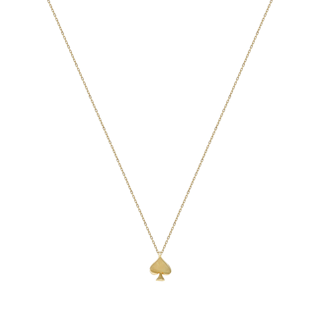 14 Ayar Altın Maça Motifli Kolye