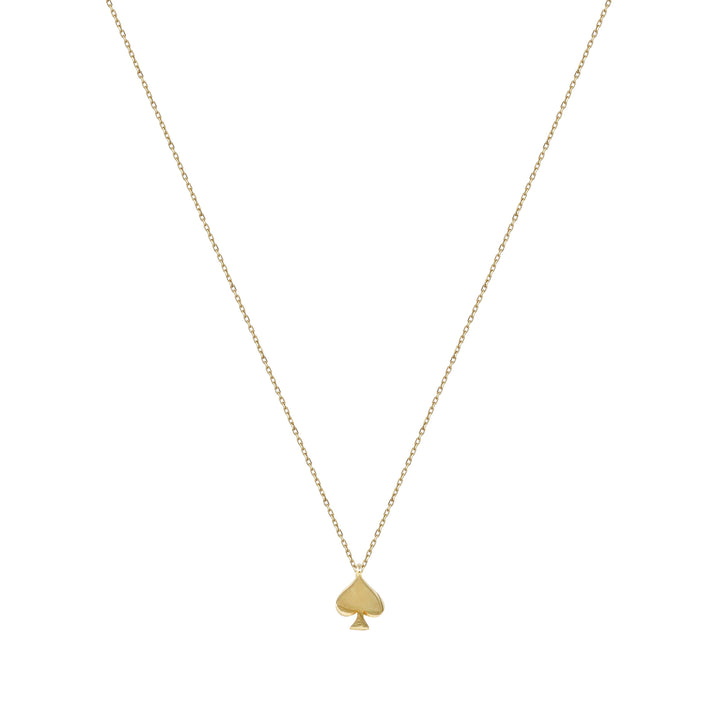 14 Ayar Altın Maça Motifli Kolye