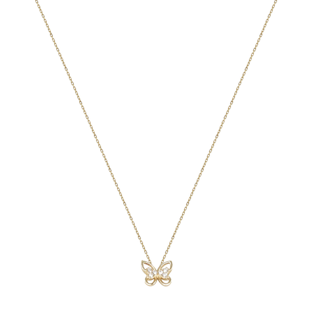 14 Ayar Altın Kelebek Motifli Kolye