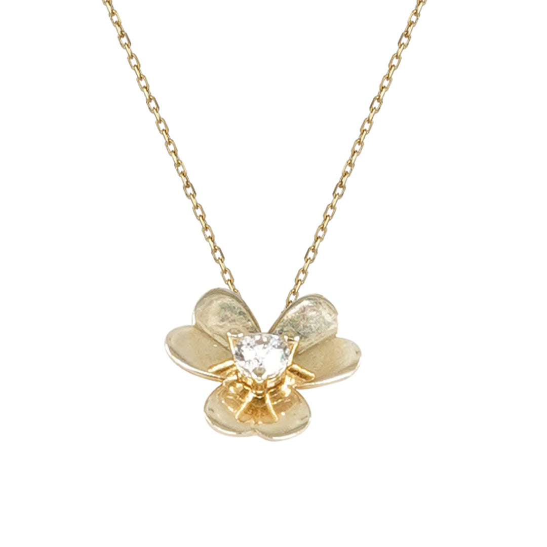 14 Ayar Altın Çiçek Motifli Kolye