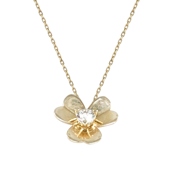 14 Ayar Altın Çiçek Motifli Kolye