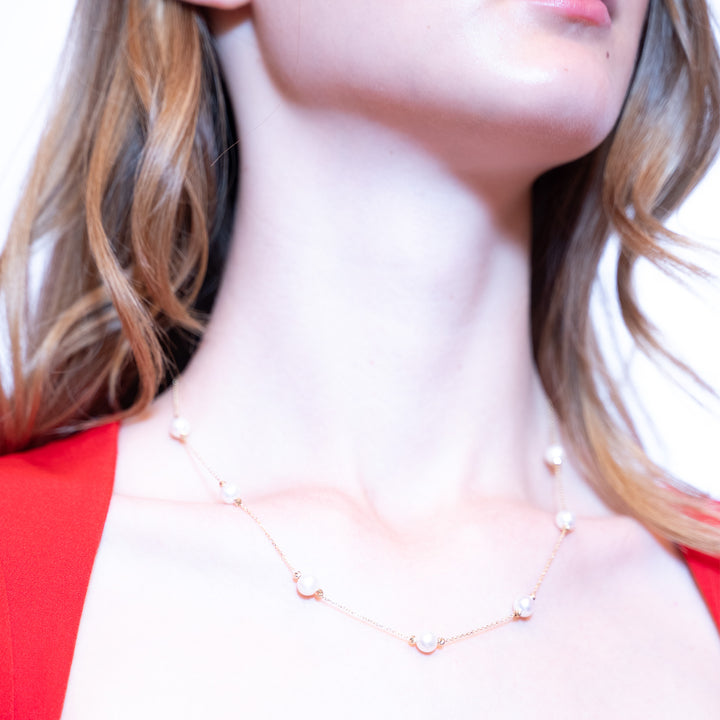 14 Ayar Altın İnci Zincir