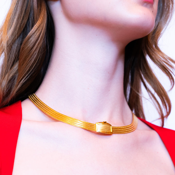 14 Ayar Altın 5 Sıra Trabzon Hasır Kolye