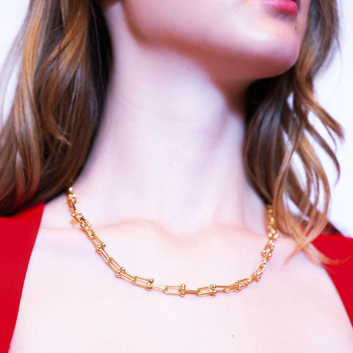 14 Ayar Altın Toplu Halka Zincir Kolye