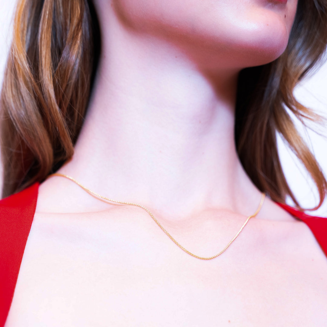 14 Ayar Altın İnce Zincir Kolye
