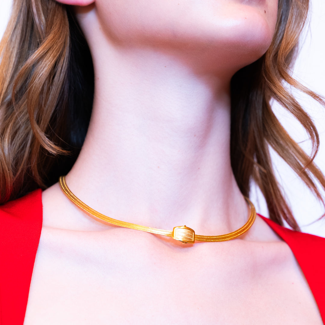 22 Ayar Altın 3 Sıra Trabzon Hasır Kolye