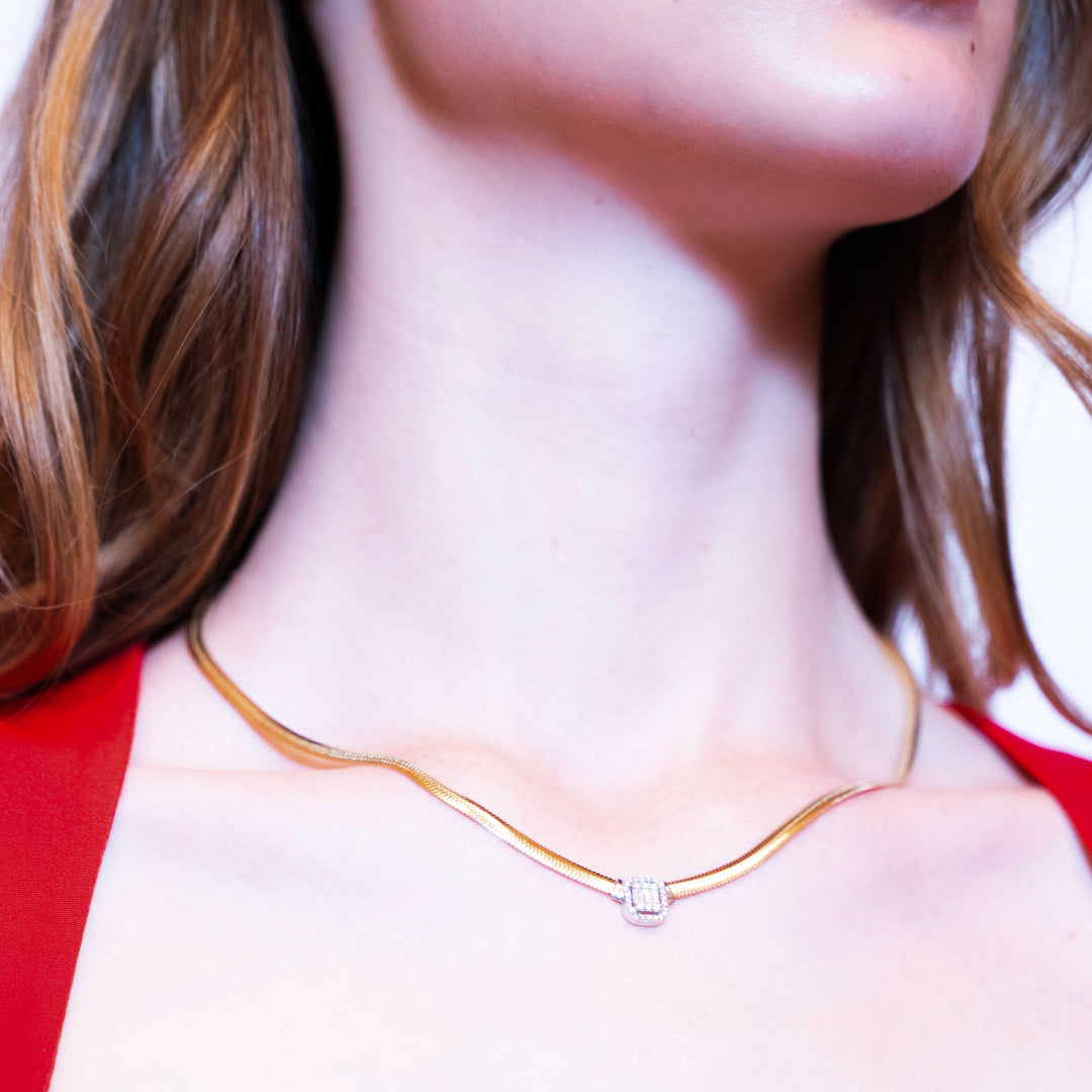 14 Ayar Altın Balık Sırtı Baget Kolye